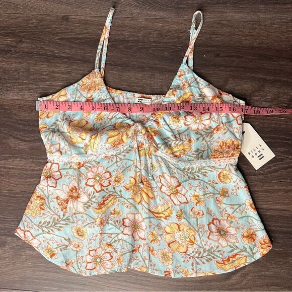 Billabong Just For You Cami Top, Adjustable Strap, Crop, Tropical. Large. NWT! - Picture 14 of 16